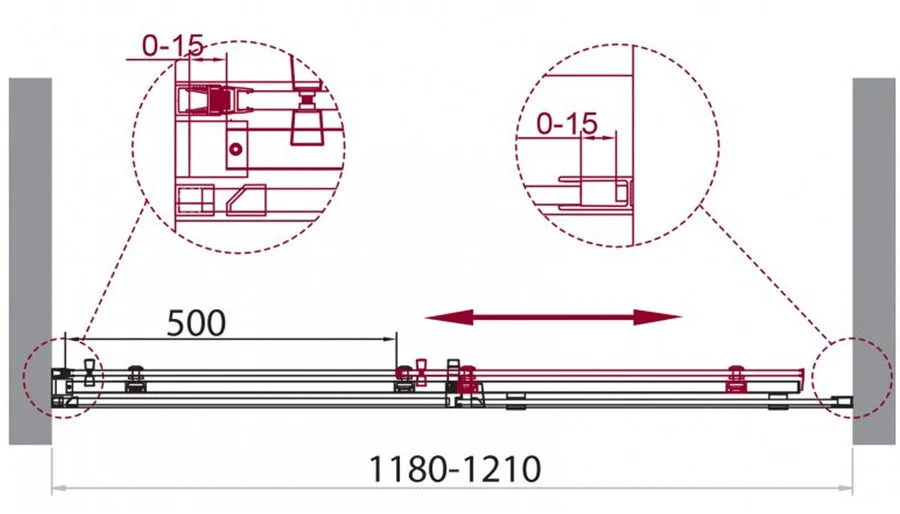 Душевая дверь в нишу Belbagno Acqua 120 см профиль хром стекло прозрачное - фото 2