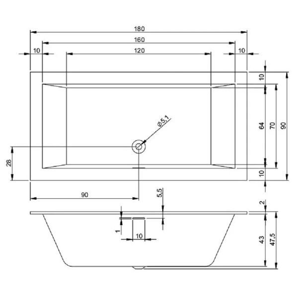 Акриловая ванна Riho Rething Cubic Plug & Play, B107012005, 180 x 90 см, левая, литые панели, цвет белый - фото 4