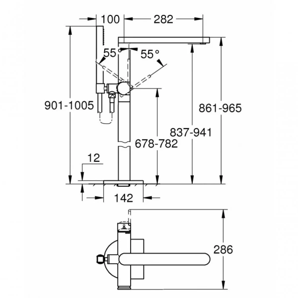 Смеситель для ванны Grohe Plus 23846003 - фото 4