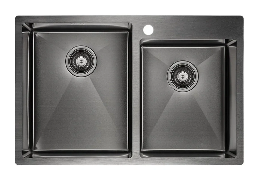 Мойка для кухни Paulmark Helfer 78 см вороненая сталь - фото 1