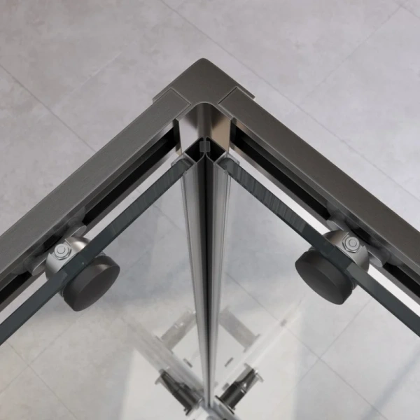 Душевой уголок Cezares Relax 120x90 см профиль оружейная сталь стекло прозрачное - фото 4