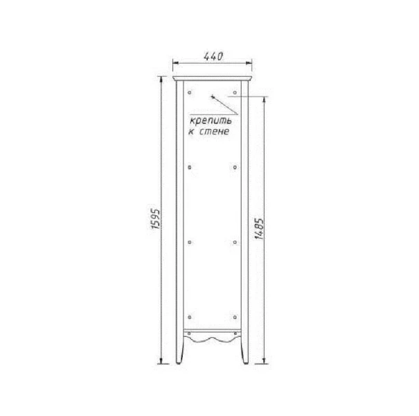 Шкаф-пенал напольный Caprigo Marsel 44 см магнолия, правый, классические, ретро - фото 4
