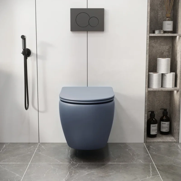 Унитаз подвесной Grossman Color голубой матовый - фото 3