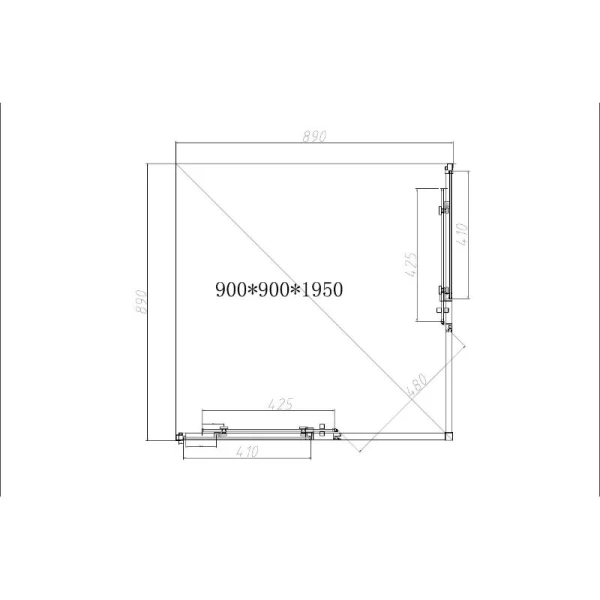 Душевой уголок Vincea Slim-N 90х90 см профиль черный стекло тонированное - фото 3