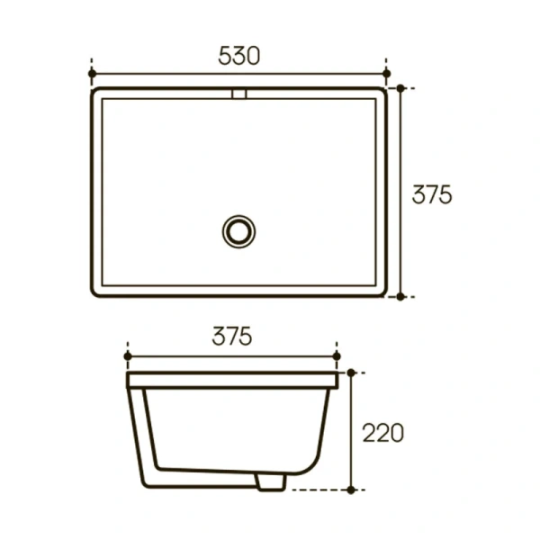 Раковина Aqueduto SOTTO 53 см встраиваемая - фото 2
