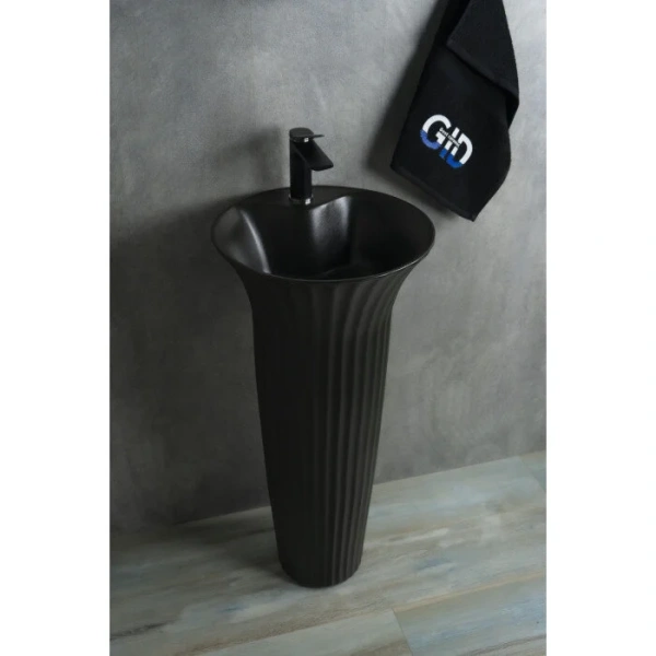 Раковина напольная GID Autonomo Nb132bg 41 см черный графит - фото 4