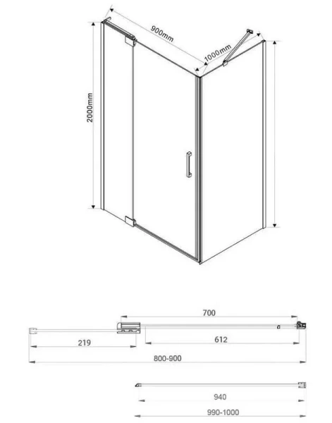 Душевой уголок Vincea Extra VSR-1E809010CL 90х100 см прямоугольный - фото 2