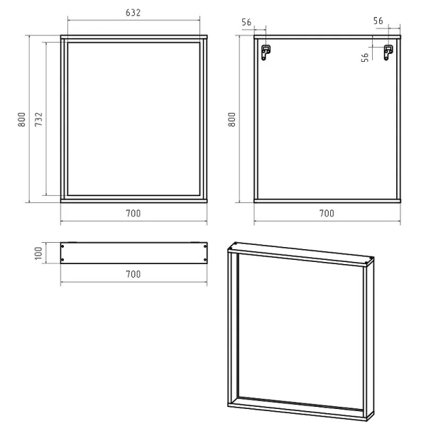 Зеркало с подсветкой Brevita Dallas 70 см дуб галифакс олово - фото 2