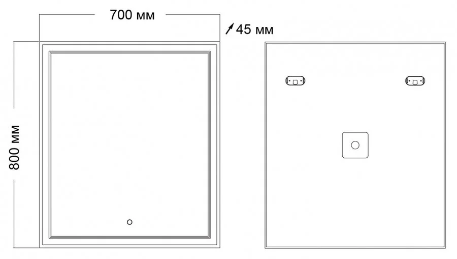 Зеркало с подсветкой Grossman Sirius 70 см прямоугольное - фото 2