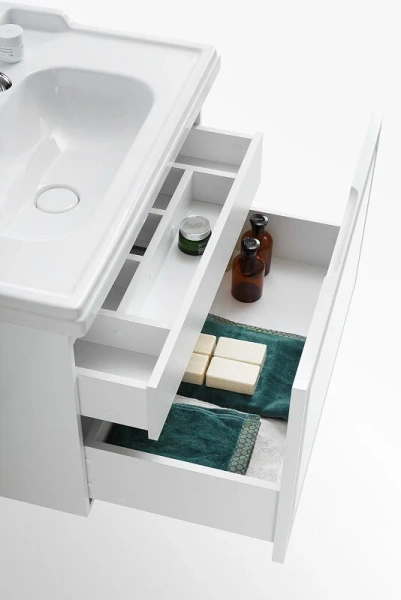 Тумба под раковину подвесная Cezares Giubileo 80 см bianco lucido, окрашенные - фото 9