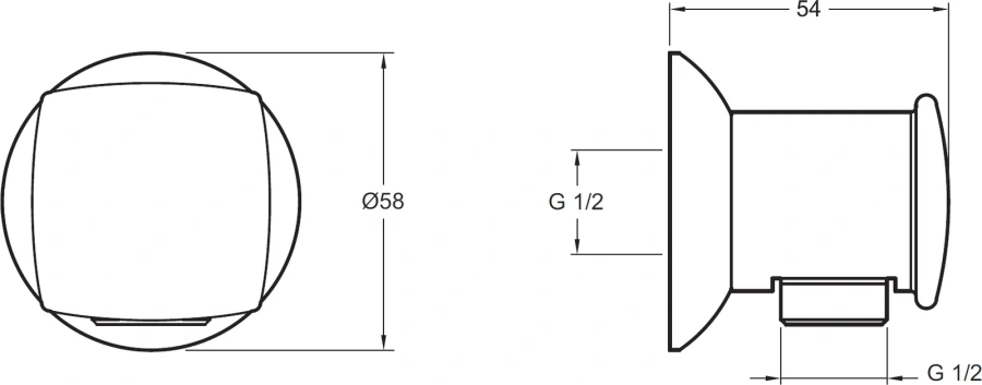 Коленное соединение Jacob Delafon Eо для душевого шланга - фото 2