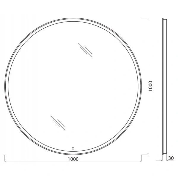 Зеркало с подсветкой BelBagno 100 см с сенсорным выключателем, в наличии - фото 2