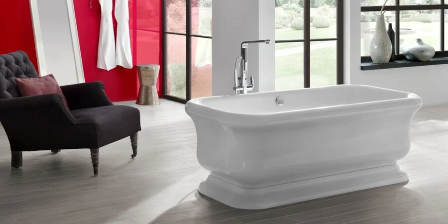 Ванна акриловая Knief Retro 0100-090-06 180 х 85 см с акриловым плинтусом, слив в цвете хром - фото 1