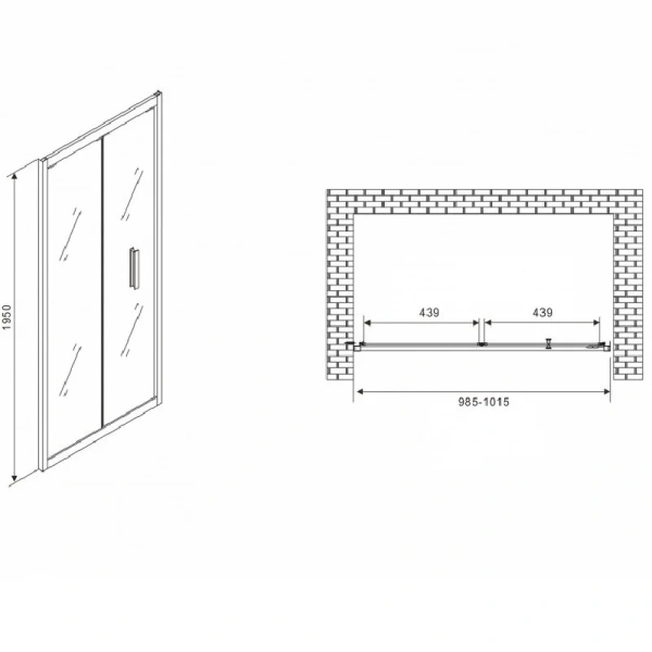 Душевая дверь в нишу Abber Sonnenstrand AG07100 100 см складная, современные, hi-tech - фото 2