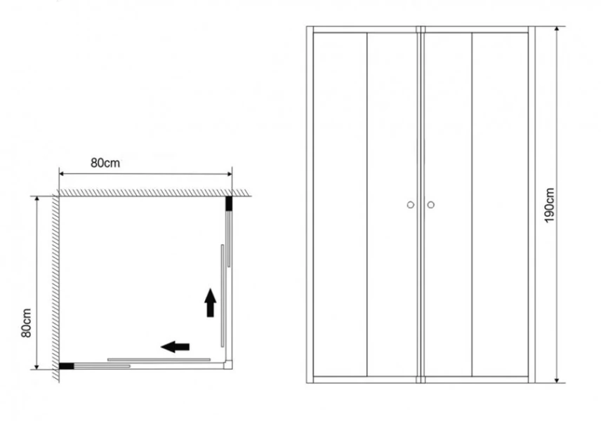Душевой уголок Grossman Solis 80x80 см двери раздвижные - фото 2