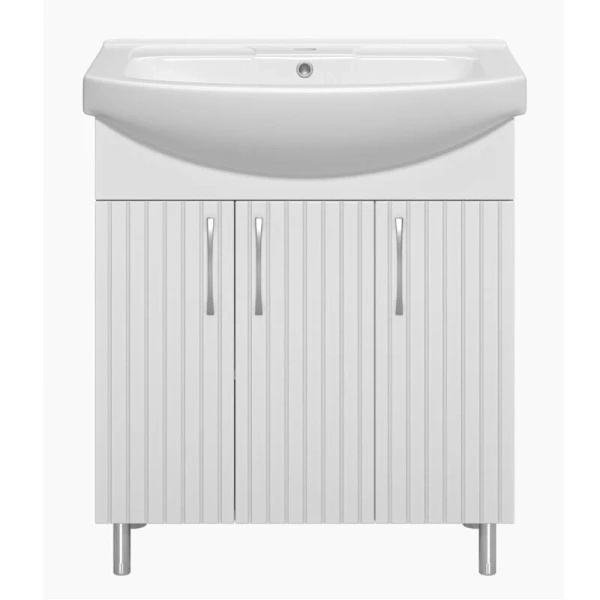 Тумба под раковину напольная Misty Изео 75 см белая - фото 1
