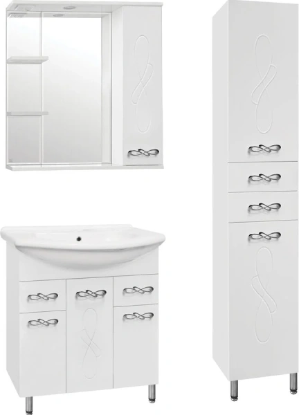 Зеркальный шкаф с подсветкой Style Line Венеция 75 см белый - фото 2