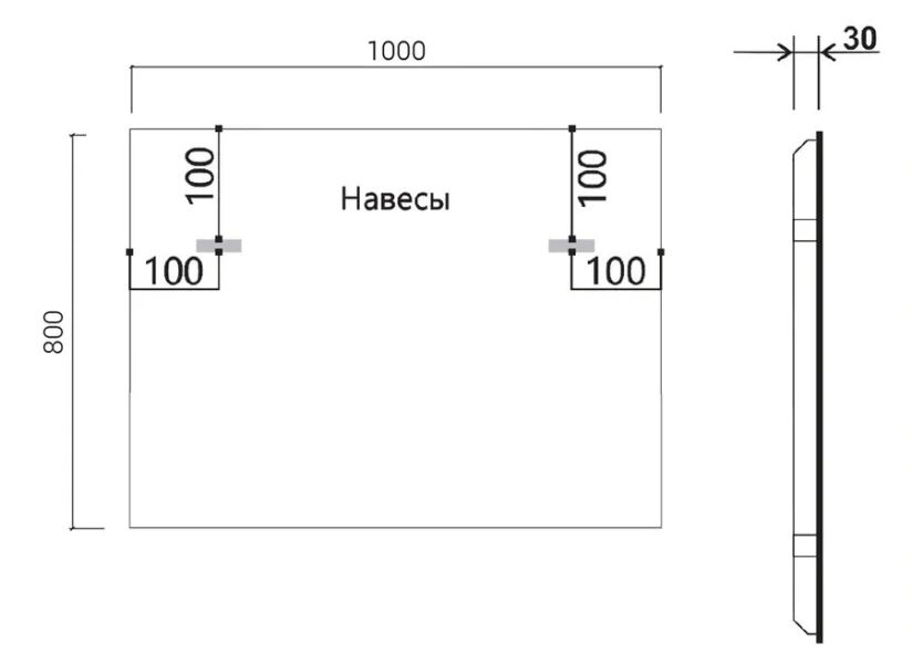 Зеркало с подсветкой Vincea 100 см без окантовки, без функции антизапотевания, в наличии - фото 2