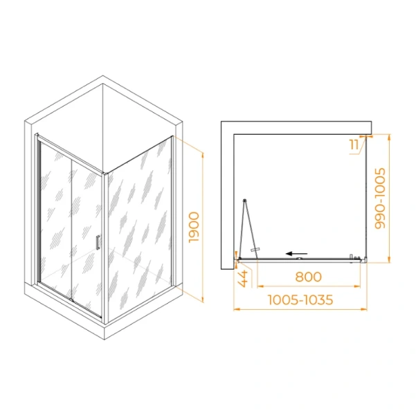 Душевой уголок RGW Passage PA-132 060813200-1 100х100 см стекло прозрачное - фото 2