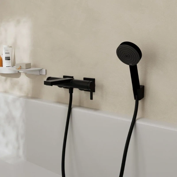 Смеситель для ванны Hansgrohe Tecturis E матовый черный - фото 3