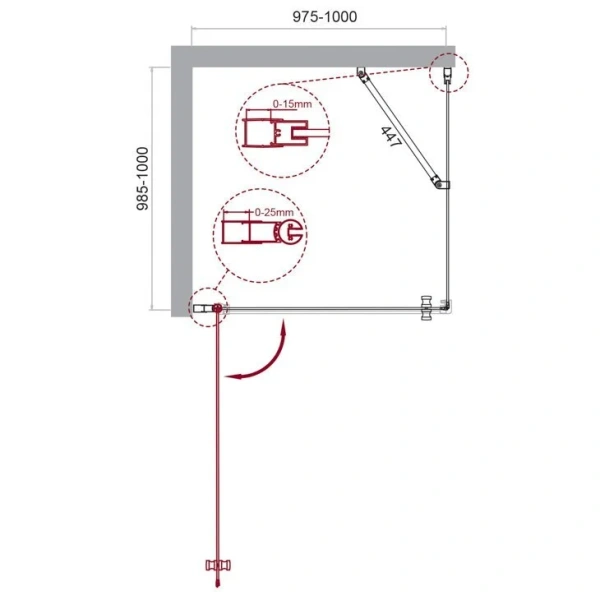 Душевой уголок BelBagno Etna 100х100 см с прозрачным стеклом - фото 2