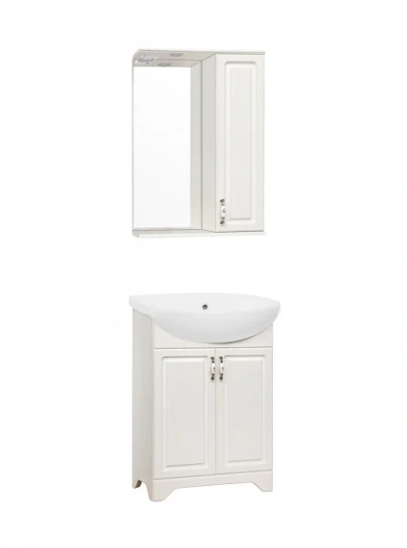 Тумба под раковину напольная Style Line Олеандр-2 55 Люкс 55 см рельеф пастель, моноблок - фото 5