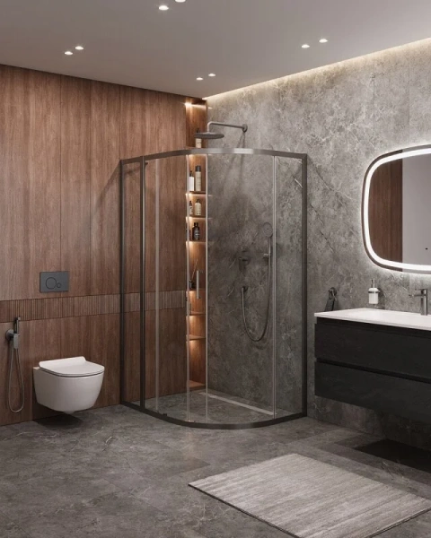 Душевой уголок Cezares Molveno 120х90 см прозрачное стекло профиль оружейная сталь, другие - фото 4