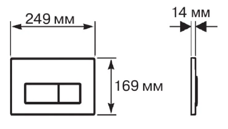 Клавиша смыва Акватек белая глянцевая/хром, в наличии - фото 2