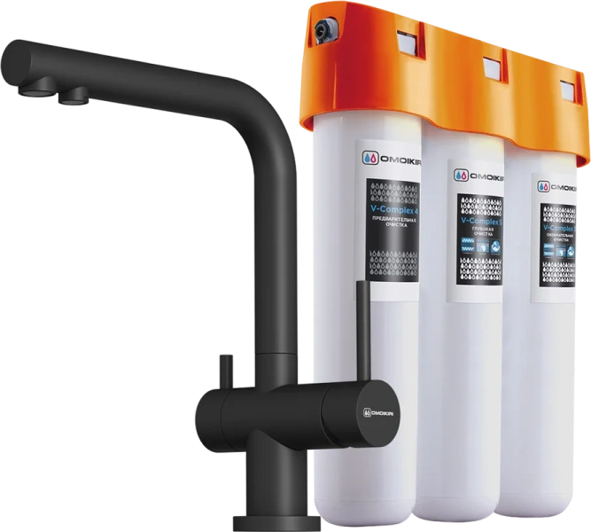 Смеситель для кухни Omoikiri Nagano-BL-P черный - фото 1