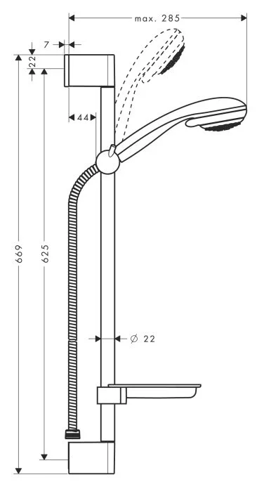 Душевой гарнитур Hansgrohe Crometta 85 с мыльницей - фото 2