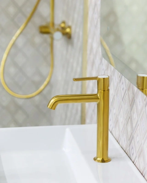 Смеситель для раковины Cezares Eco брашированное золото, современные, hi-tech - фото 3