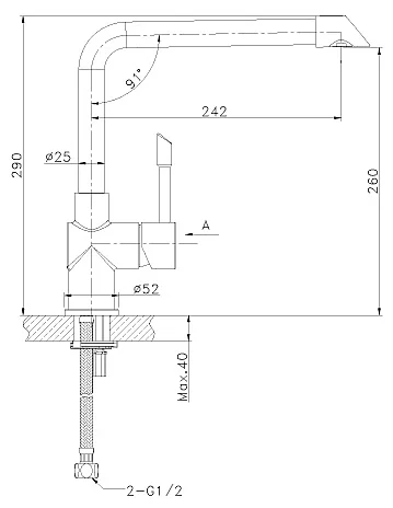 Смеситель для кухни Lemark Expert LM5074S, на мойку, на столешницу - фото 6