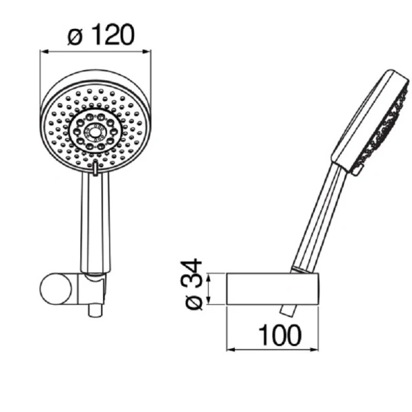 Душевой комплект Nobili Rubinetterie AD146/48 регулируемая опора для ручного душа - фото 2