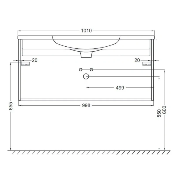 Тумба под раковину подвесная Jacob Delafon Madeleine 100 см черная матовая, современная, hi-tech - фото 3