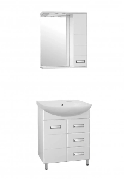 Тумба с раковиной напольная Style Line Ирис ЛС-00000016 65 см с тремя ящиками, моноблок - фото 5