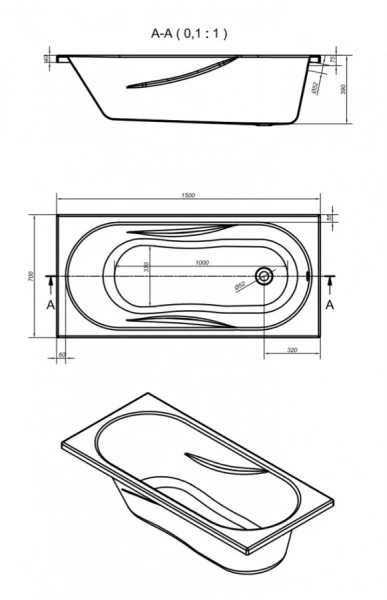 Ванна акриловая Cersanit Mito red 150x70 см прямоугольная - фото 3