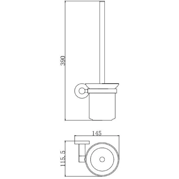 Ершик Акватек Вега настенный хром - фото 2