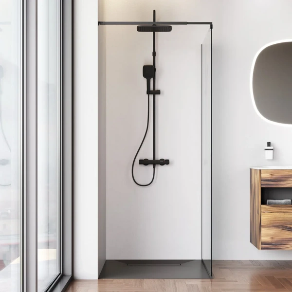 Душевая перегородка Am.Pm Func 90 см профиль черный, в наличии - фото 7