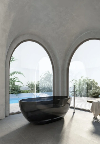 Ванна акриловая Abber Kristall 165x78 см черная, отдельностоящие - фото 5