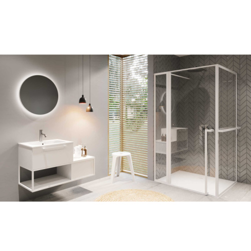 Душевой уголок белый Riho Grid GD203 110x100 см, прямоугольные - фото 2