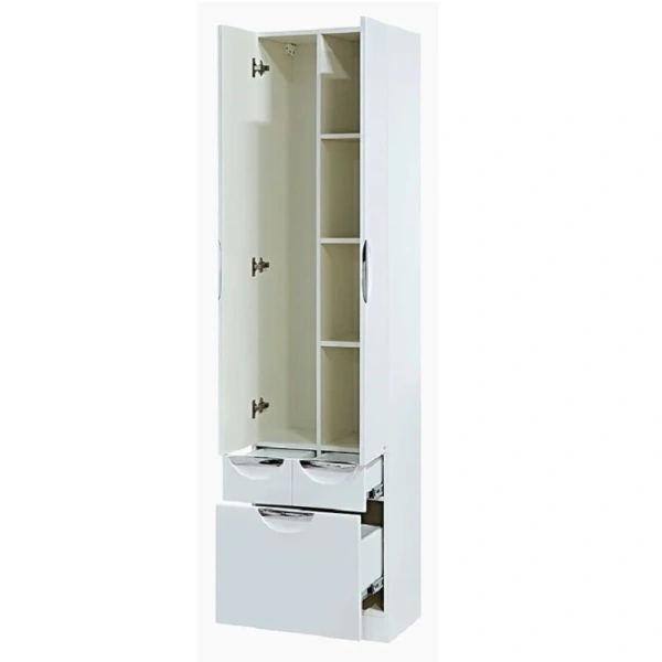 Шкаф-пенал напольный Misty Орхидея 50 см белый, напольные - фото 5