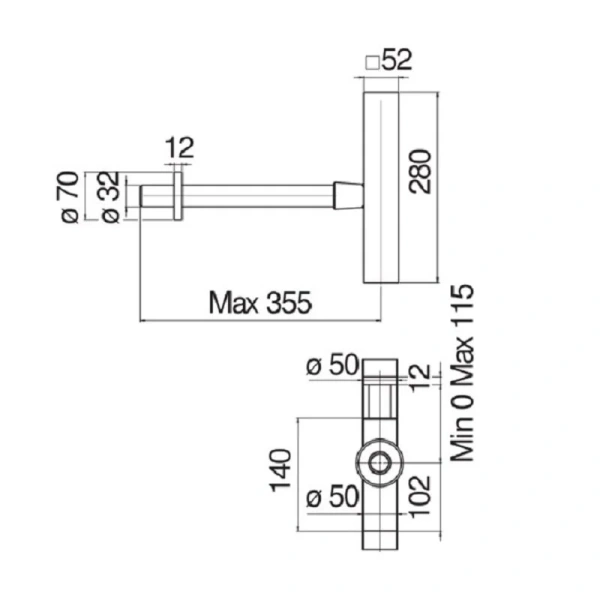 Сифон для раковины Nobili Rubinetterie AV00102/3 регулируемый - фото 4