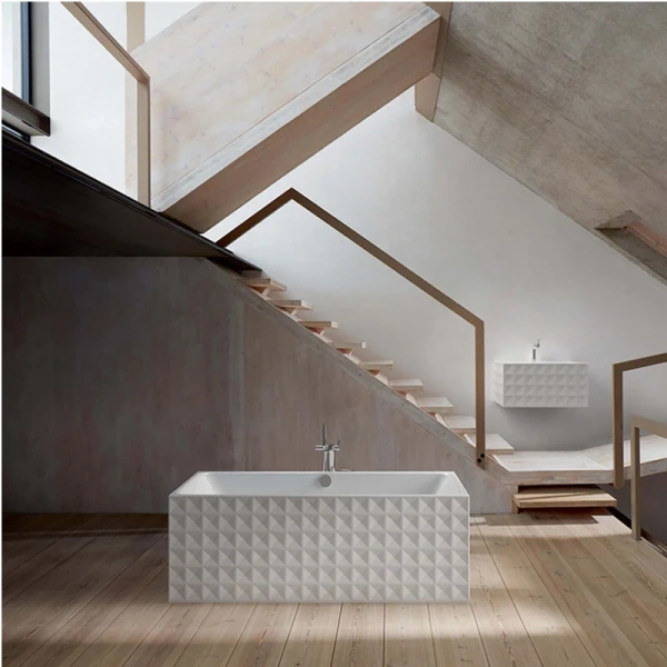 Ванна стальная Bette Loft Ornament 181 x 81 х 42 см, с шумоизоляцией, с декоративными панелями с объемным тиснением, для стандартного слива-перелива, белый, М3172-000 CFXX6A - фото 2