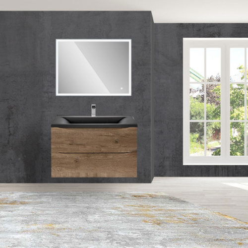 Тумба под раковину подвесная Vincea Mia 79 см V.Oak, современная, hi-tech, лофт - фото 3