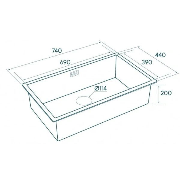 Мойка для кухни Paulmark Koher PM807444 74 см прямоугольная - фото 2