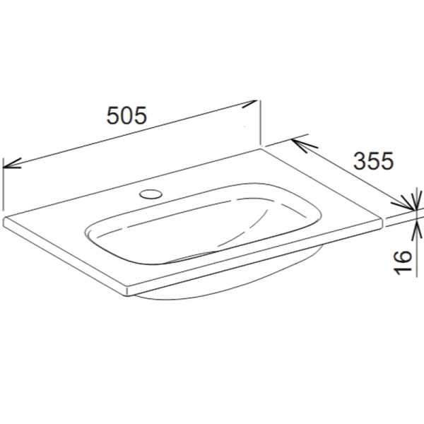 Раковина полувстраиваемая, 1 отверстие под смеситель, Keuco Royal Universe, встраиваемые (в столешницу) - фото 2