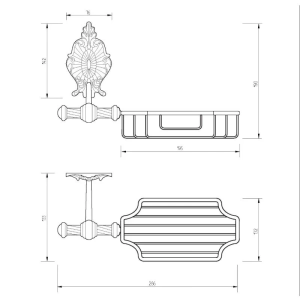 Решетка для ванной Migliore Elisabetta хром, классические, ретро, декорированные - фото 2