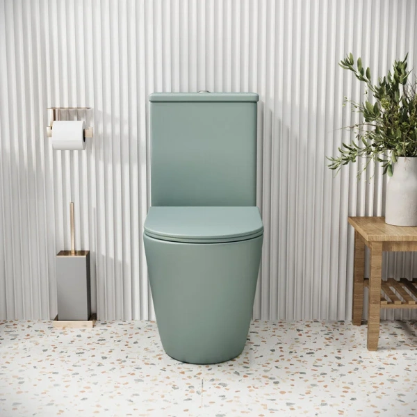 Унитаз компакт Grossman Color мятный матовый, с задним подводом воды - фото 8