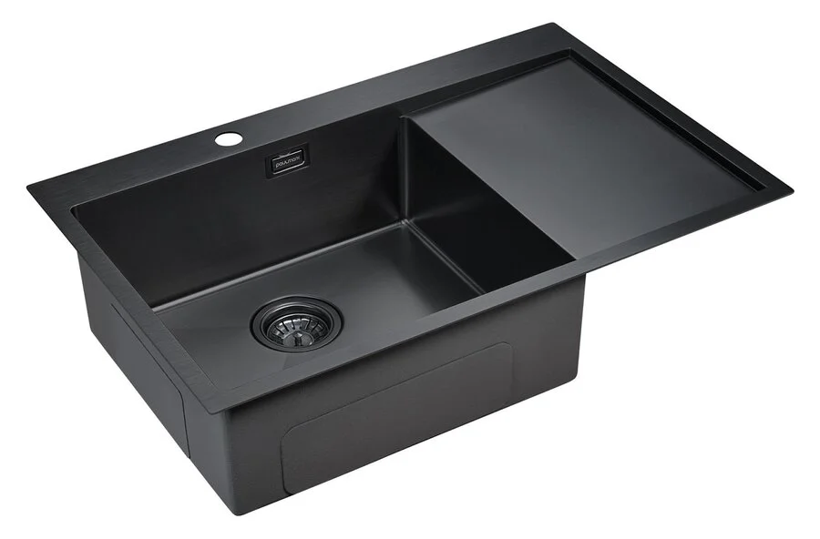 Мойка для кухни Paulmark Elde 78 см вороненая сталь, левая, из нержавеющей стали, стальные, металлические - фото 3
