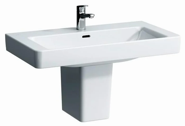Раковина Laufen Pro S 85 см с 1 отверстием для смесителя, с отверстием перелива, подвесные, на полупьедестал, на пьедестал, пристенные - фото 3